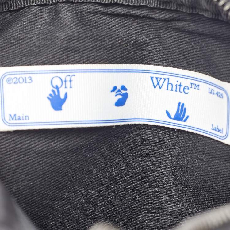 Pre Owned Off-White Black Nylon Logo Webbing Industrial Shoulder Bag