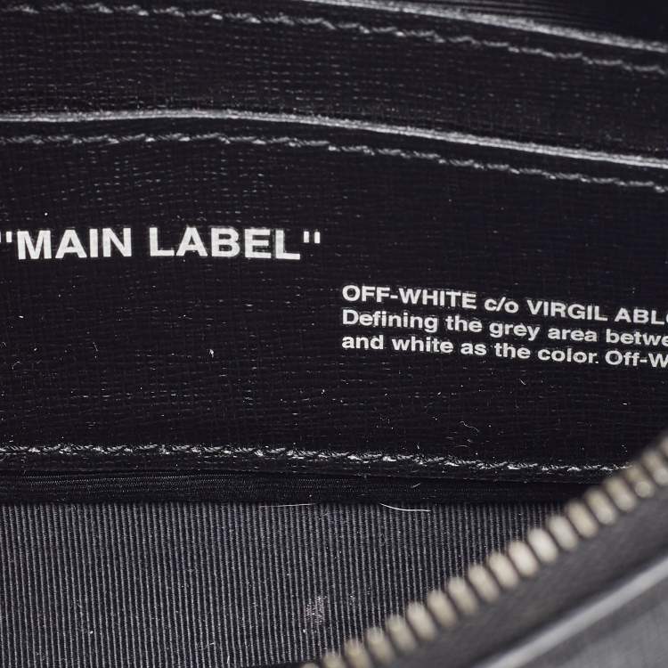 Pre Owned Off-White Black Leather Binder Clip Flap Shoulder Bag