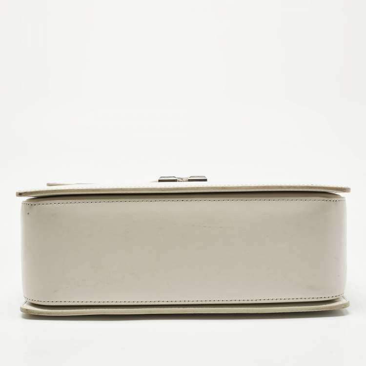 Pre Owned Off-White White Leather Graffiti 2.8 Jitney Top Handle Bag