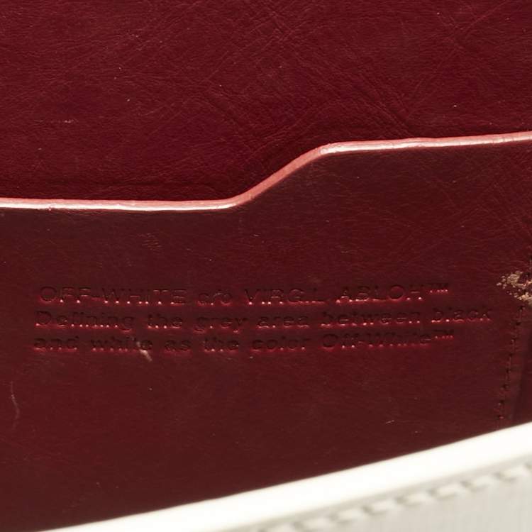 Pre Owned Off-White White Leather Graffiti 2.8 Jitney Top Handle Bag