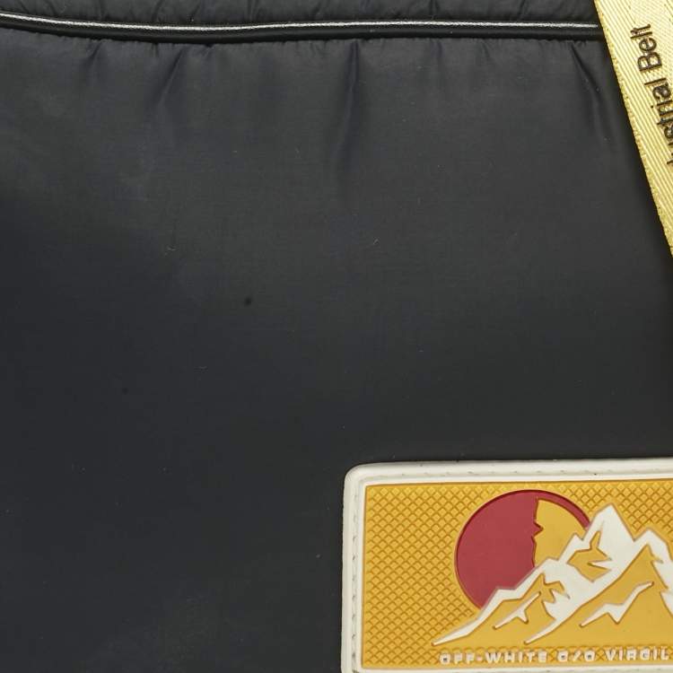 Pre Owned Off-White Black Nylon Puffy Logo Patch Crossbody Bag