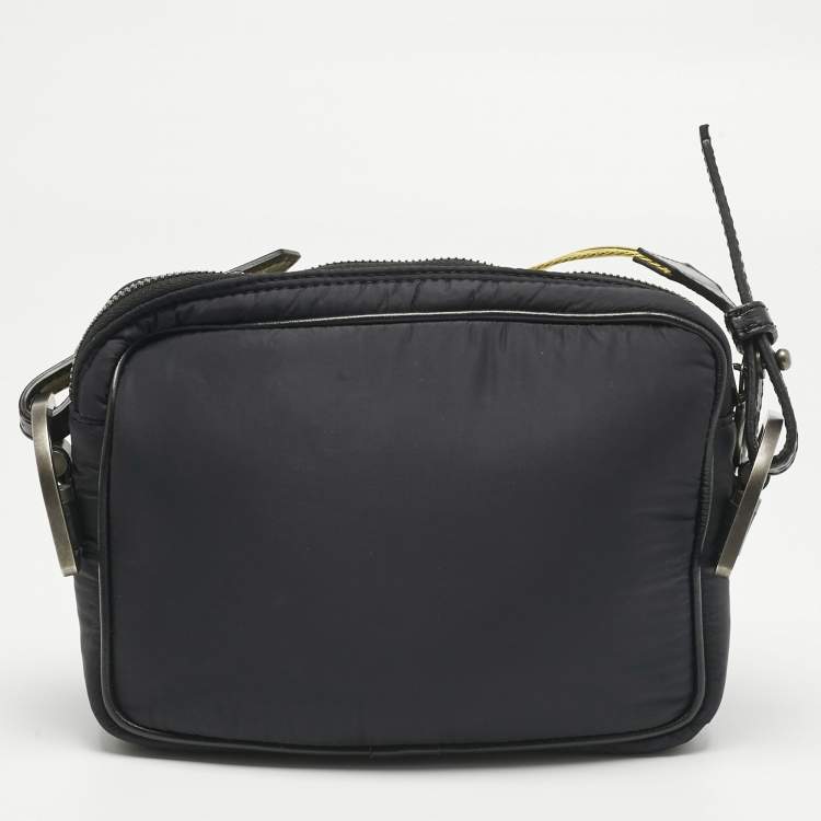 Pre Owned Off-White Black Nylon Puffy Logo Patch Crossbody Bag