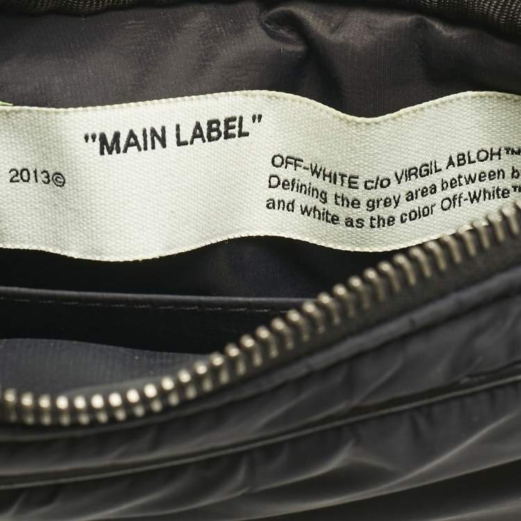 Pre Owned Off-White Black Nylon Puffy Logo Patch Crossbody Bag