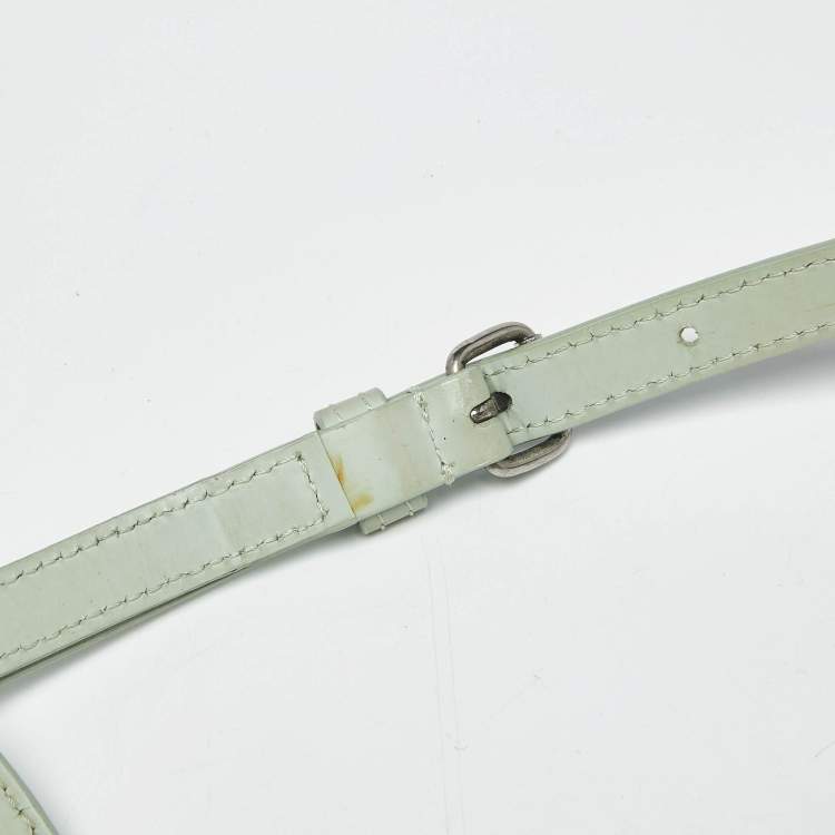 Pre Owned Off-White Mint Green Diagonal Quilted Leather Jitney 2.0 Shoulder Bag