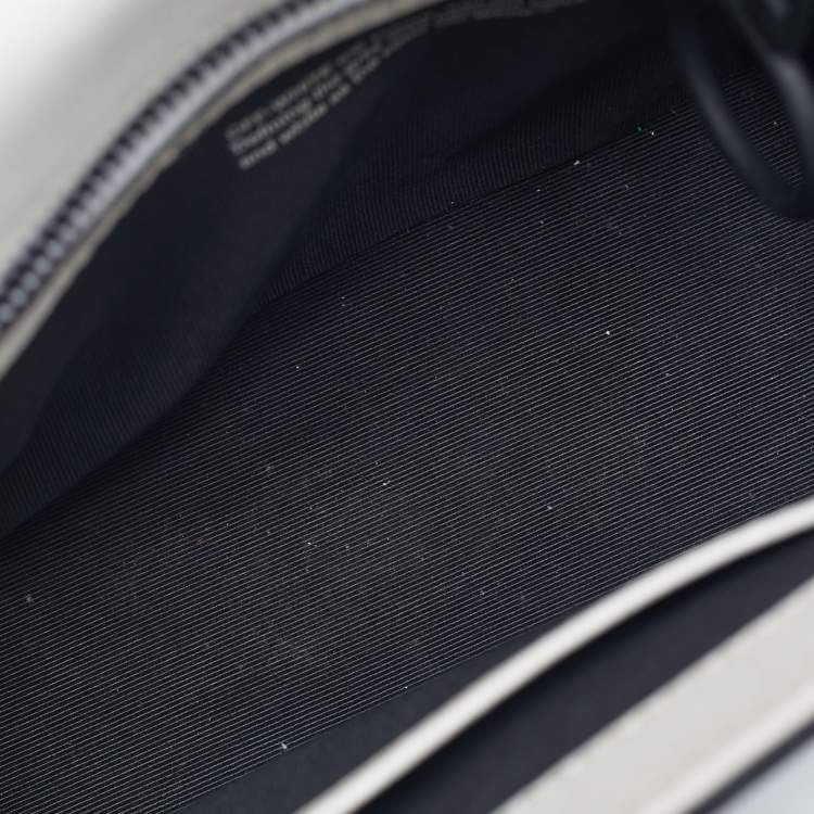 Pre Owned Off-White White/Black Leather Sculpture Binder Clip Crossbody Bag