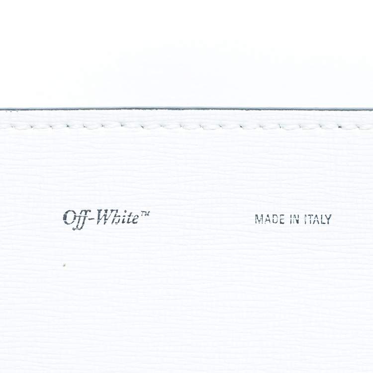 Pre Owned Off-White White/Black Leather Sculpture Binder Clip Crossbody Bag