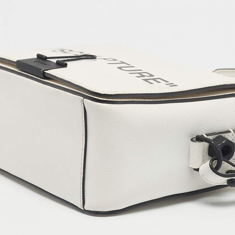 Pre Owned Off-White White/Black Leather Sculpture Binder Clip Crossbody Bag