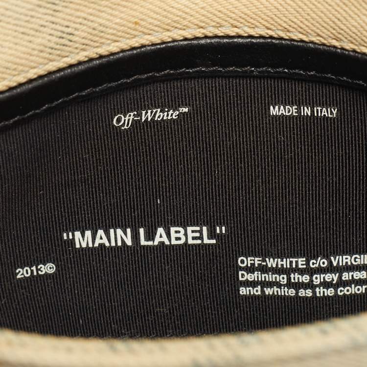 Pre Owned Off-White Cream/Yellow Denim Flap Crossbody Bag