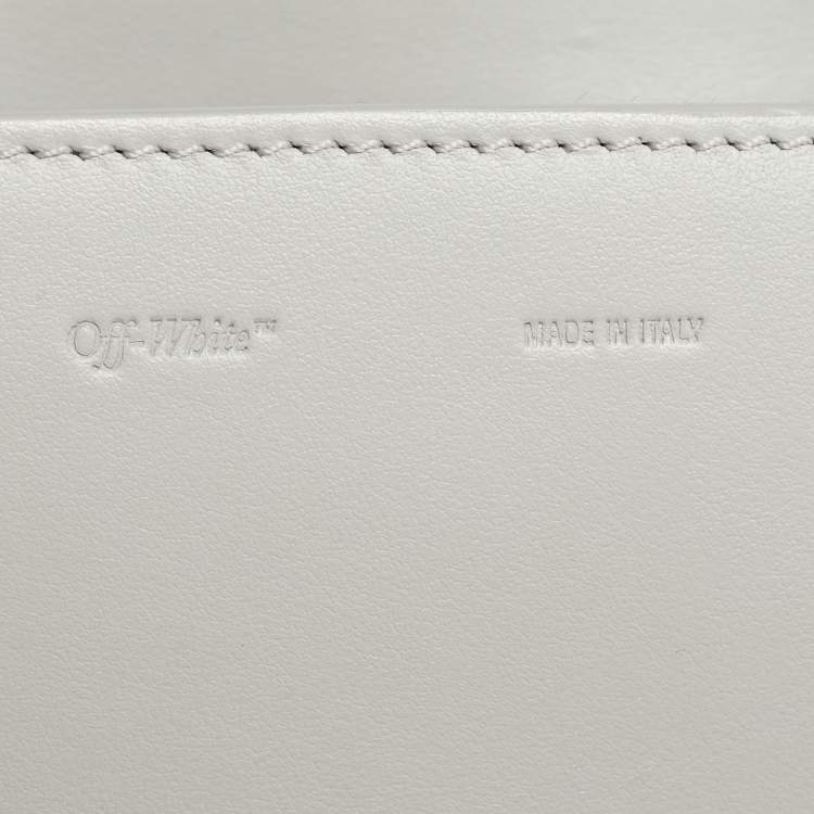 مملوكة مسبقًا Off-White Binder Clip Crystal Embellishment Baby Pale Blue Leather and Suede Convertible Belt Bag