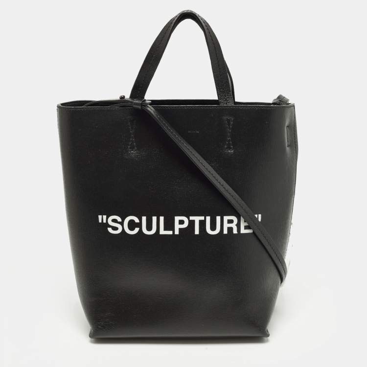مملوكة مسبقًا Off-White "Sculpture" Black Leather Vertical Tote