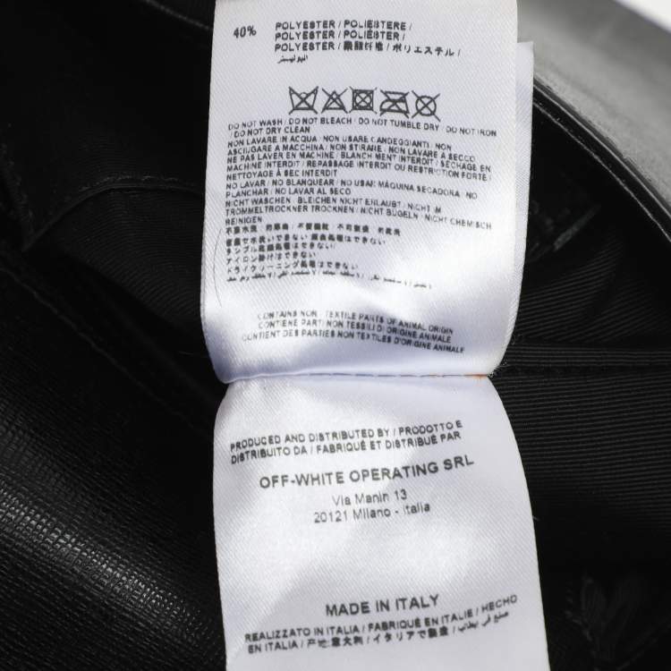 Pre Owned Off-White Sculpture Binder Clip Black Leather Crossbody Bag