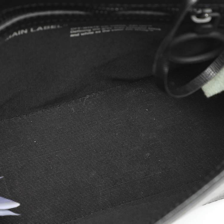 Pre Owned Off-White Sculpture Binder Clip Black Leather Crossbody Bag