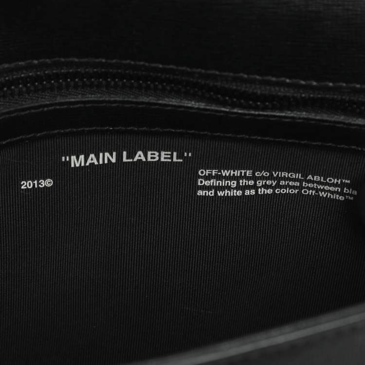 Pre Owned Off-White Sculpture Binder Clip Black Leather Crossbody Bag