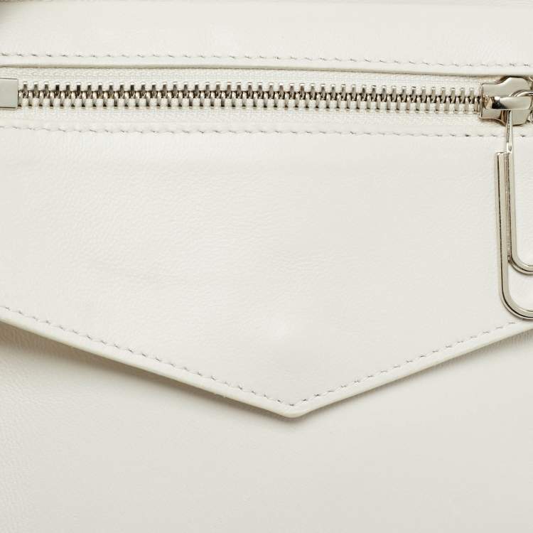 Pre Owned Off-White Two Pocket White Leather Belt Bag