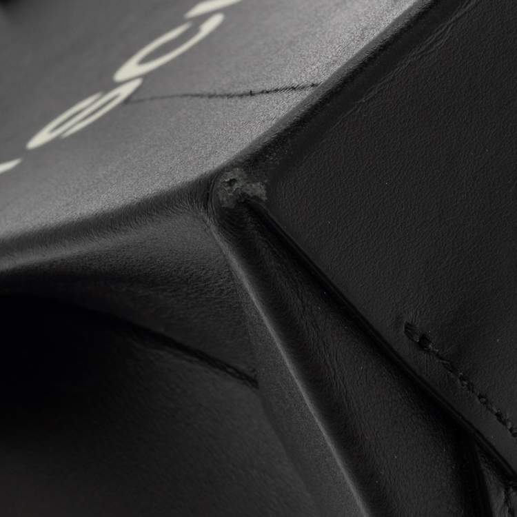 Pre Owned  Off-White Black Leather Mini Sculpture Box Tote