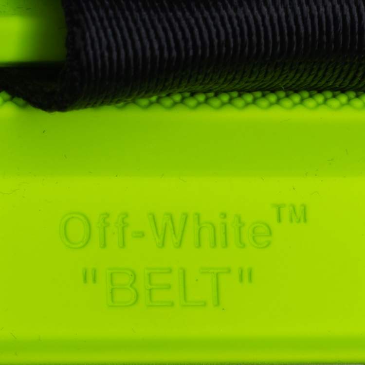 Pre Owned Off-White Neon Green/Black Python Print Nylon Fanny Pack Belt Bag