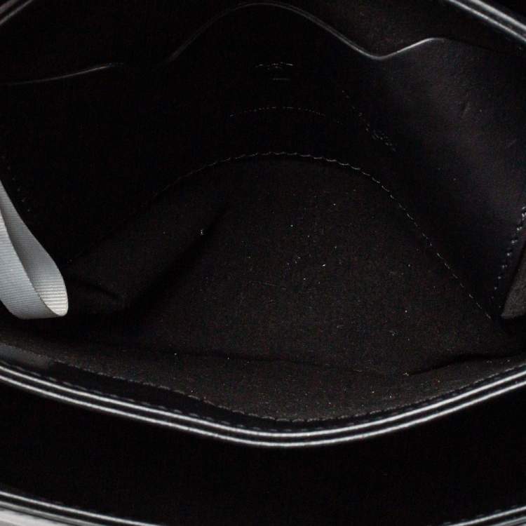 Pre Owned Off-White Black Leather Binder Clip Shouder Bag