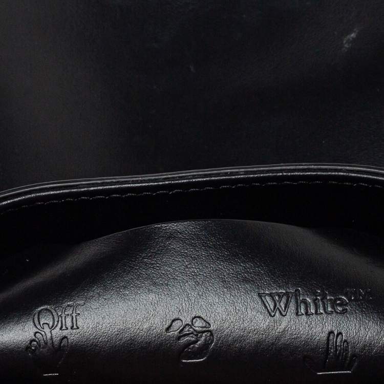 Pre Owned Off-White Black Leather Binder Clip Shouder Bag