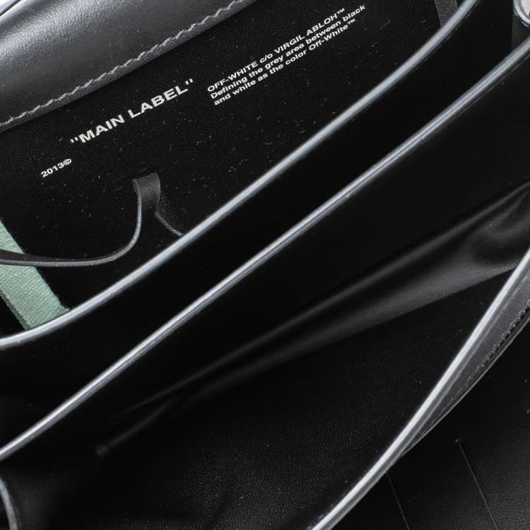 Pre Owned Off-White Black Leather Binder Clip Crossbody Bag
