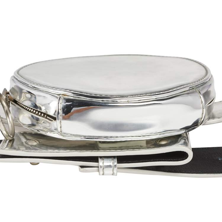 Pre Owned Off-White Metallic Silver Waist Bag