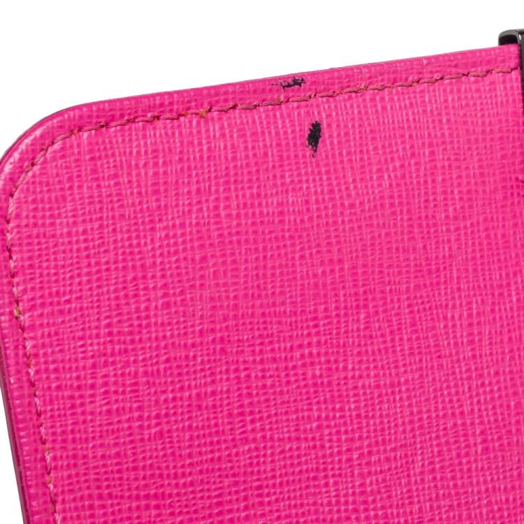 Pre Owned Off-White Pink Leather Binder Clip Crossbody Bag