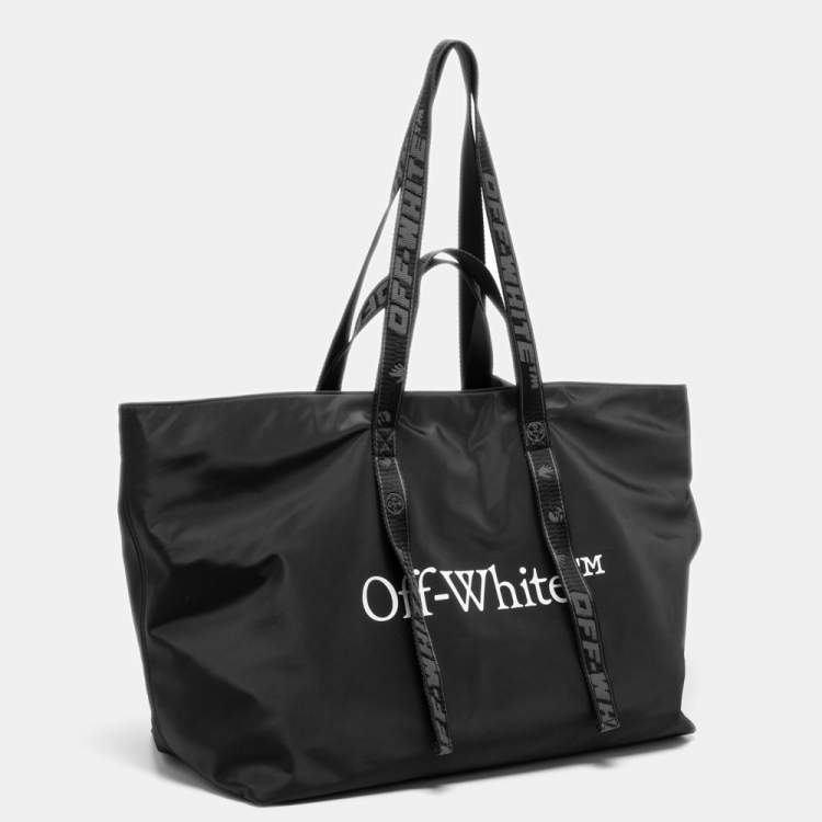 Pre Owned Off-White Black Nylon Commercial Weekender Tote