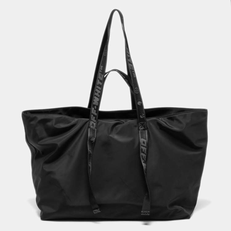 Pre Owned Off-White Black Nylon Commercial Weekender Tote