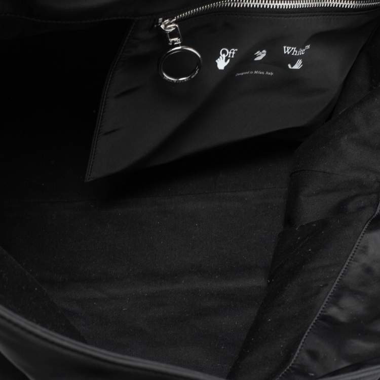 Pre Owned Off-White Black Nylon Commercial Weekender Tote