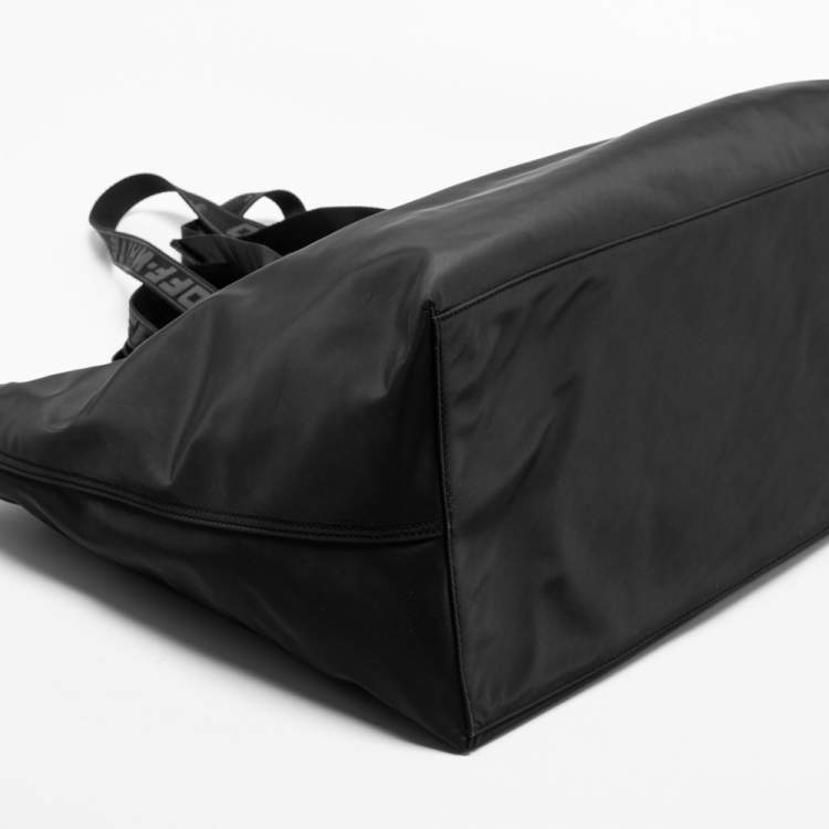 Pre Owned Off-White Black Nylon Commercial Weekender Tote