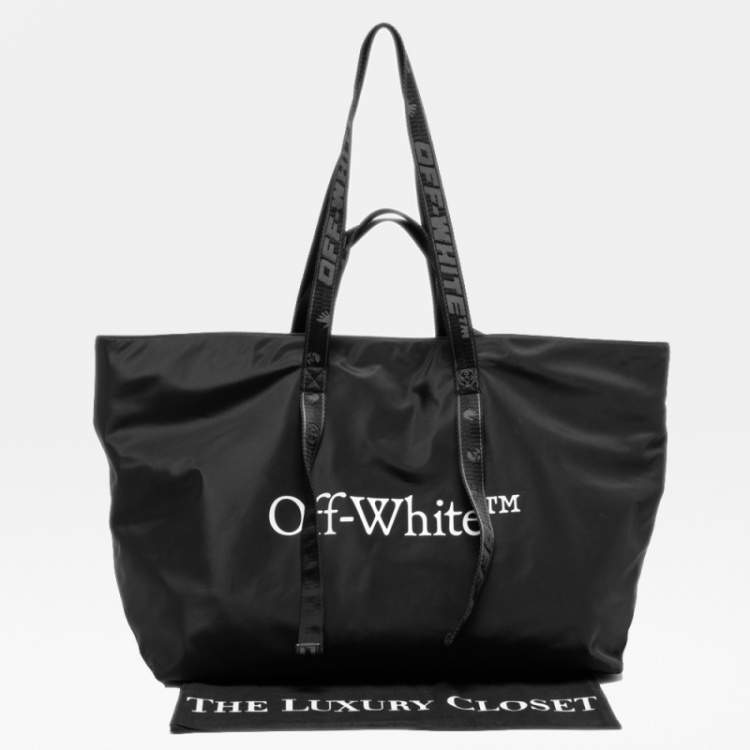 Pre Owned Off-White Black Nylon Commercial Weekender Tote