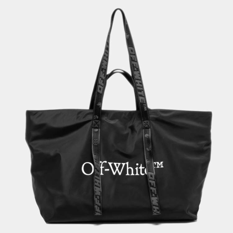 Off-White Black Nylon Commercial Weekender Tote Off-White