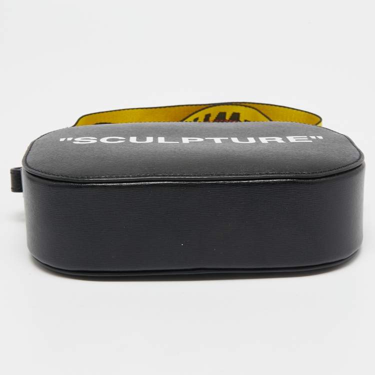 Pre Owned Off-White Black Printed Leather Virgil Abloh Camera Bag
