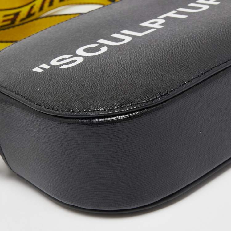 Pre Owned Off-White Black Printed Leather Virgil Abloh Camera Bag