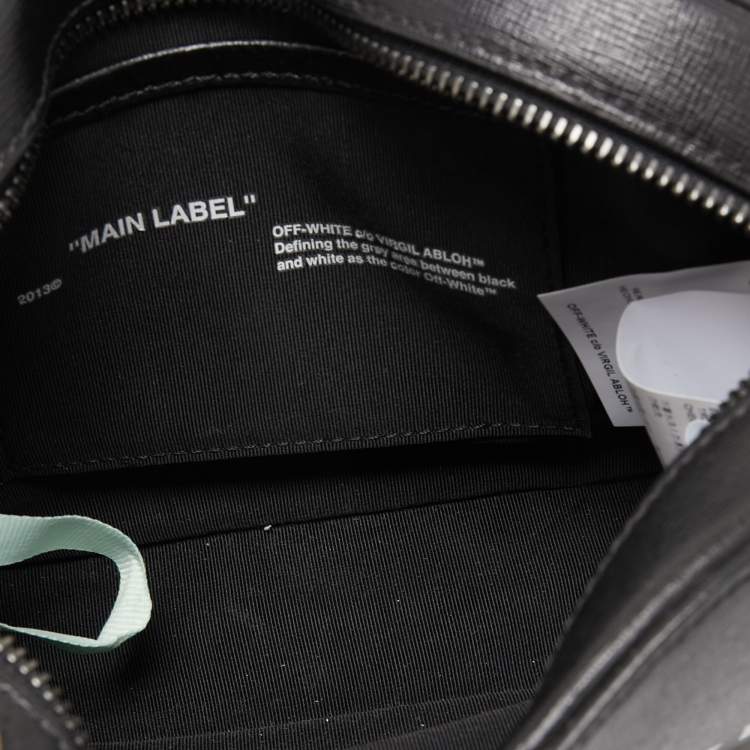 Pre Owned Off-White Black Printed Leather Virgil Abloh Camera Bag