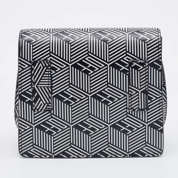 Pre Owned Off-White Black/White Leather Jitney 0.7 Belt Crossbody Bag