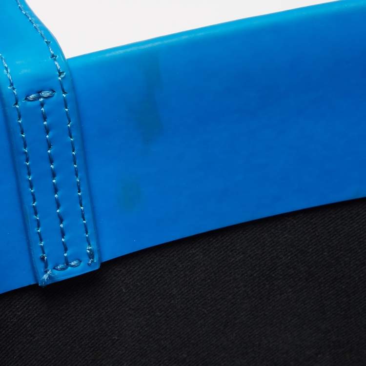 Pre Owned Off-White Blue Leather Medium Box Tote 