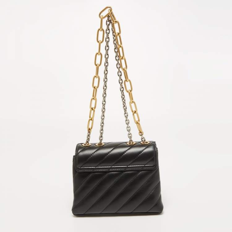 Pre Owned Off-White Black Quilted Leather Small Jackhammer 19 Shoulder Bag
