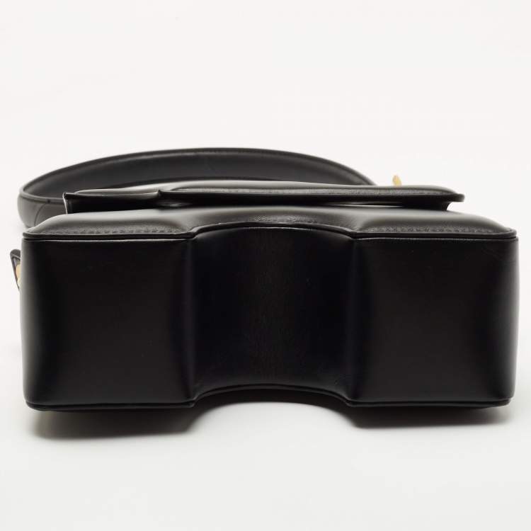 Pre Owned Off-White Black Leather Burrow 22 Shoulder Bag