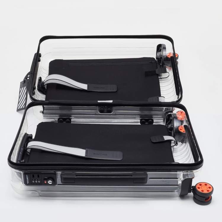 Pre Owned Off-White x Rimowa Transparent/Black PVC Virgil Abloh Suitcase 