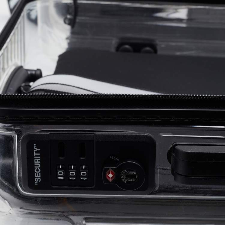 Pre Owned Off-White x Rimowa Transparent/Black PVC Virgil Abloh Suitcase 