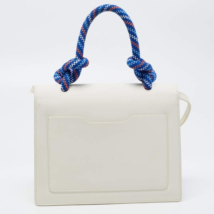 Pre Owned Off-White White Leather 1.4 Gummy Jitney Top Handle Bag