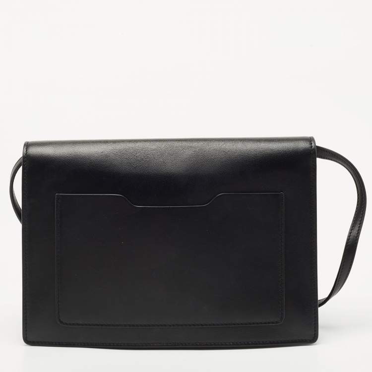Pre Owned Off-White Black Leather 1.0 Jitney Crossbody Bag