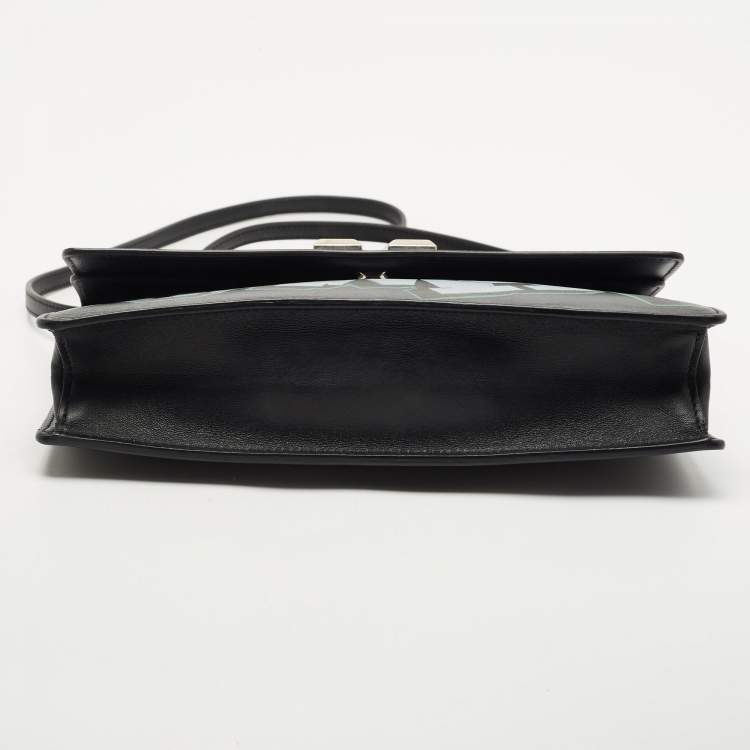 Pre Owned Off-White Black Leather 1.0 Jitney Crossbody Bag