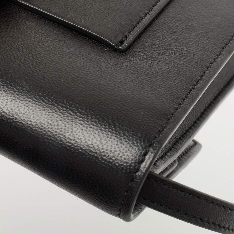 Pre Owned Off-White Black Leather 1.0 Jitney Crossbody Bag