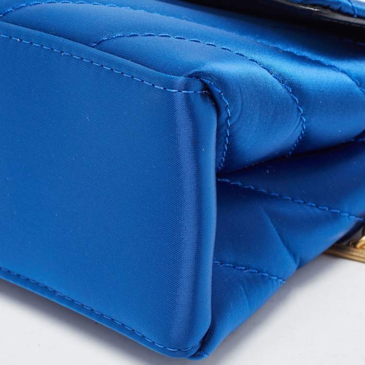 مملوكة مسبقًا Off-White Blue Quilted Satin Jackhammer 17 Shoulder Bag