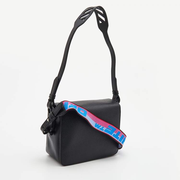 Pre Owned Off-White Black Leather Sculpture Binder Clip Crossbody Bag
