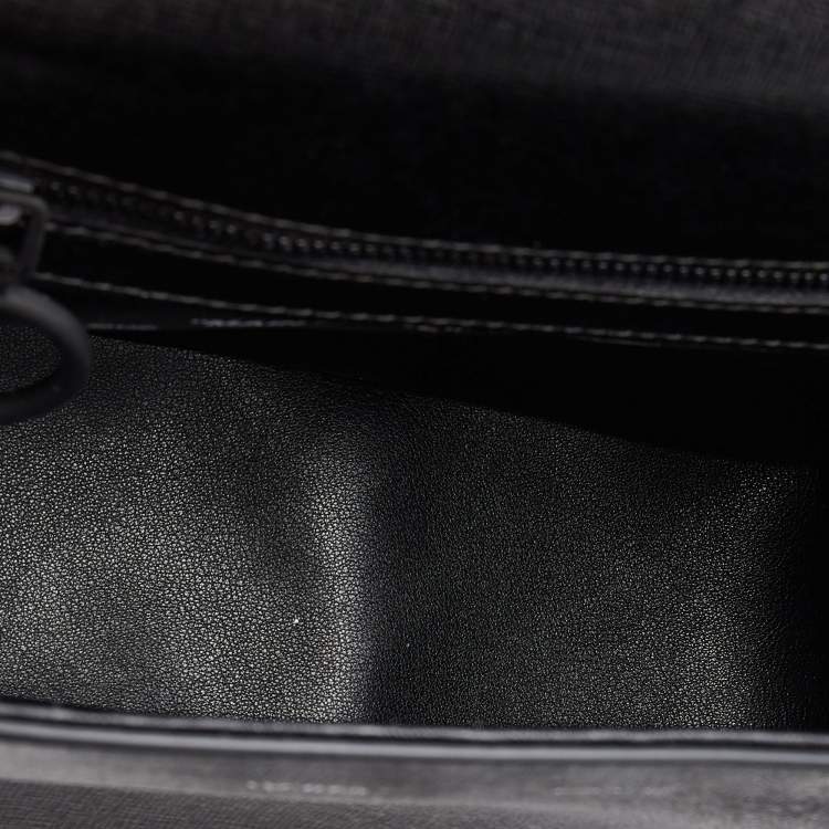 Pre Owned Off-White Black Leather Sculpture Binder Clip Crossbody Bag