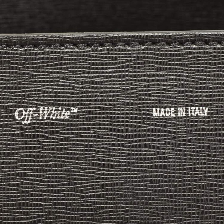 Pre Owned Off-White Black Leather Binder Clip Crossbody Bag