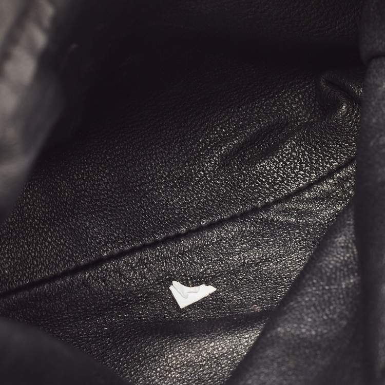 Pre Owned Off-White Black Leather Jitney Holes Flap Crossbody Bag