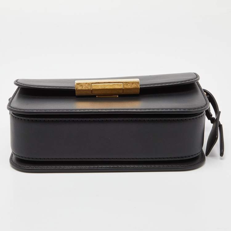 Pre Owned Off-White Black Leather Medium Screw Shoulder Bag